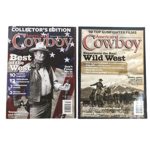 American Cowboy Magazine Lot July Sept 2009 John Wayne Wild West Gunfighters